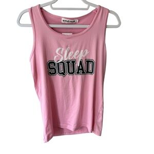Weekend Edition Pink Sleeveless Tank Top with Sleep Squad Design Womens S